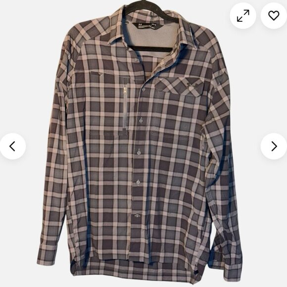 Under Armour Other - Under Armour Men's Medium Plaid Long Sleeve Button Front Shirt Vented Outdoor